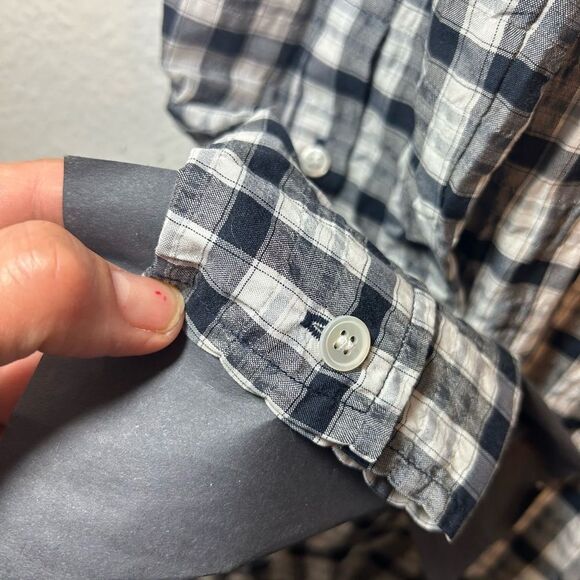 VERONICA BEARD ladies BLUE WHITE SHERRY shirt DRESS small gingham plaid ruffle - Picture 12 of 16